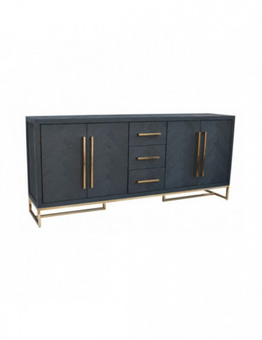 Dressoir visgraat bonito Zwart met goud
