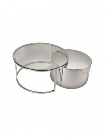 Salontafel FOX Zilver glas