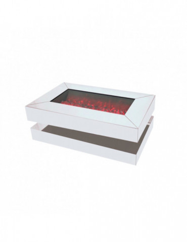 Salontafel met Elektrische Sfeerhaard Toledo - Wit - 130 x 80