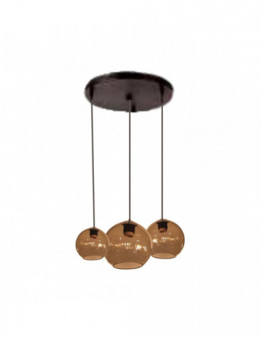 PLAFONDLAMP QL1090 BRUIN SMOKE (3 ORBITS)