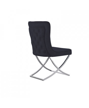 ANDRIA EETKAMERSTOEL ZILVER| ZWART