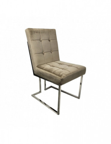 Stoel Divani Taupe/Zilver