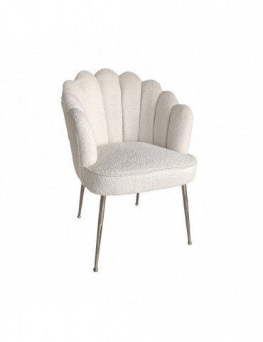 Stoel Papatya Wit Linnen/Zilver