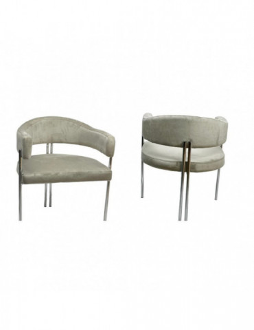 Stoel Newa Creme/Zilver