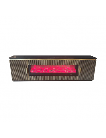 SECRET TT GOLD METAL CNC FIREPLACE 200x40x60 + BLACK BONITO