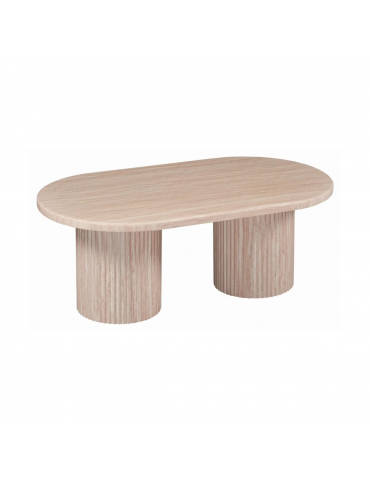 FLINTSTONE COFFEE TABLE OVAL MARBLE TOP 130X70X45