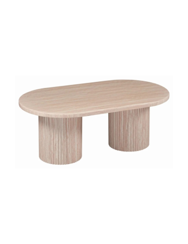 FLINTSTONE COFFEE TABLE OVAL MARBLE TOP 130X70X45