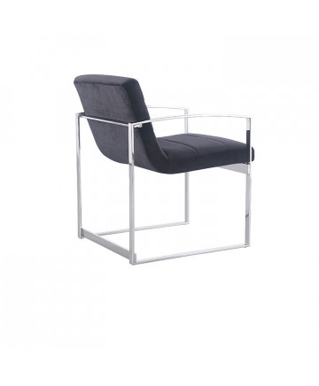 BRESIA EETKAMERSTOEL ZILVER | MAT ZWART