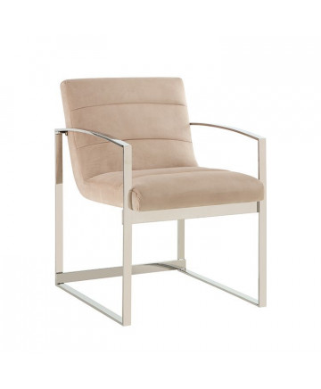 BRESIA EETKAMERSTOEL ZILVER| CREME