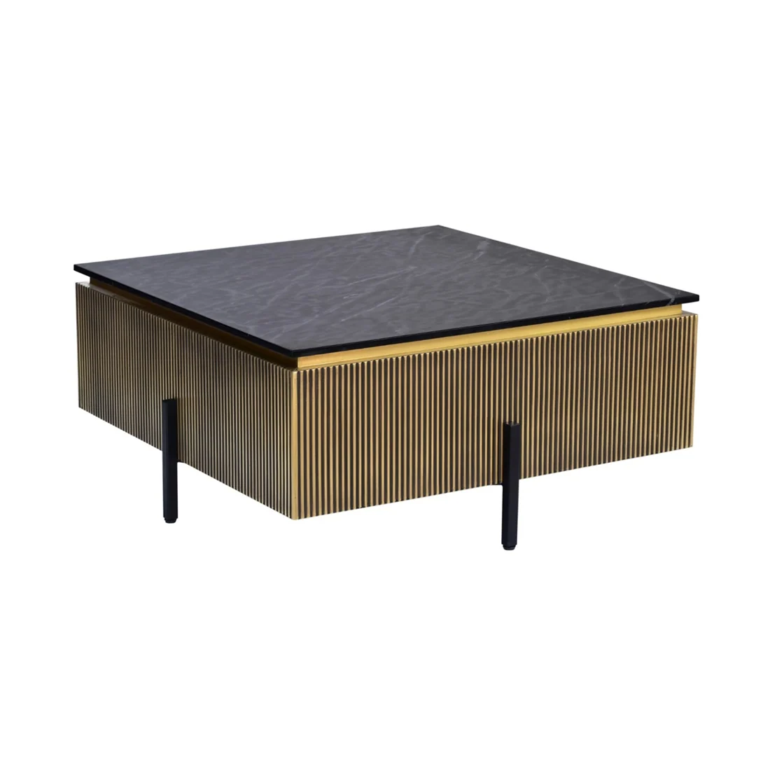 ALLURE CT BLACK LEGS 100x100 WHITE MARBLE