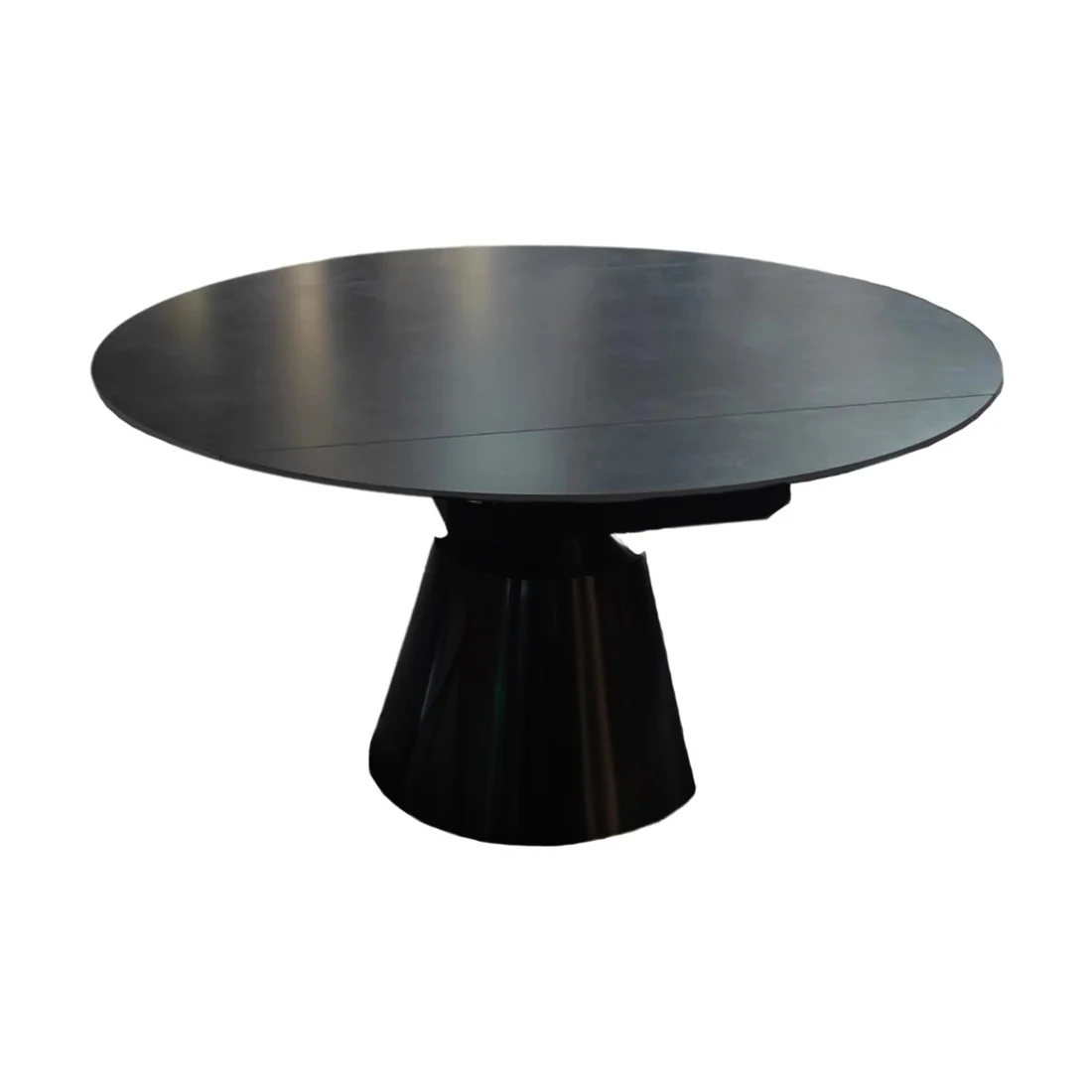 Rotate eettafel | Donkergrijs sintersteen | Zwart | 135/86 × 75 cm