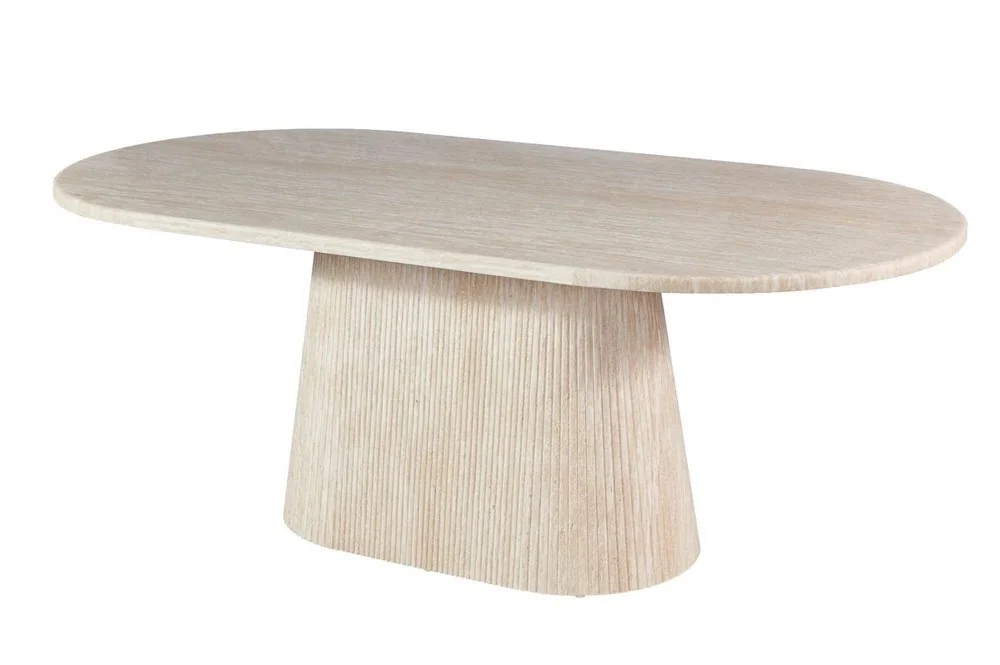 Kimberly eettafel | Flintstone marmerlook | 180 × 90 cm ovaal — foto 1 van 2