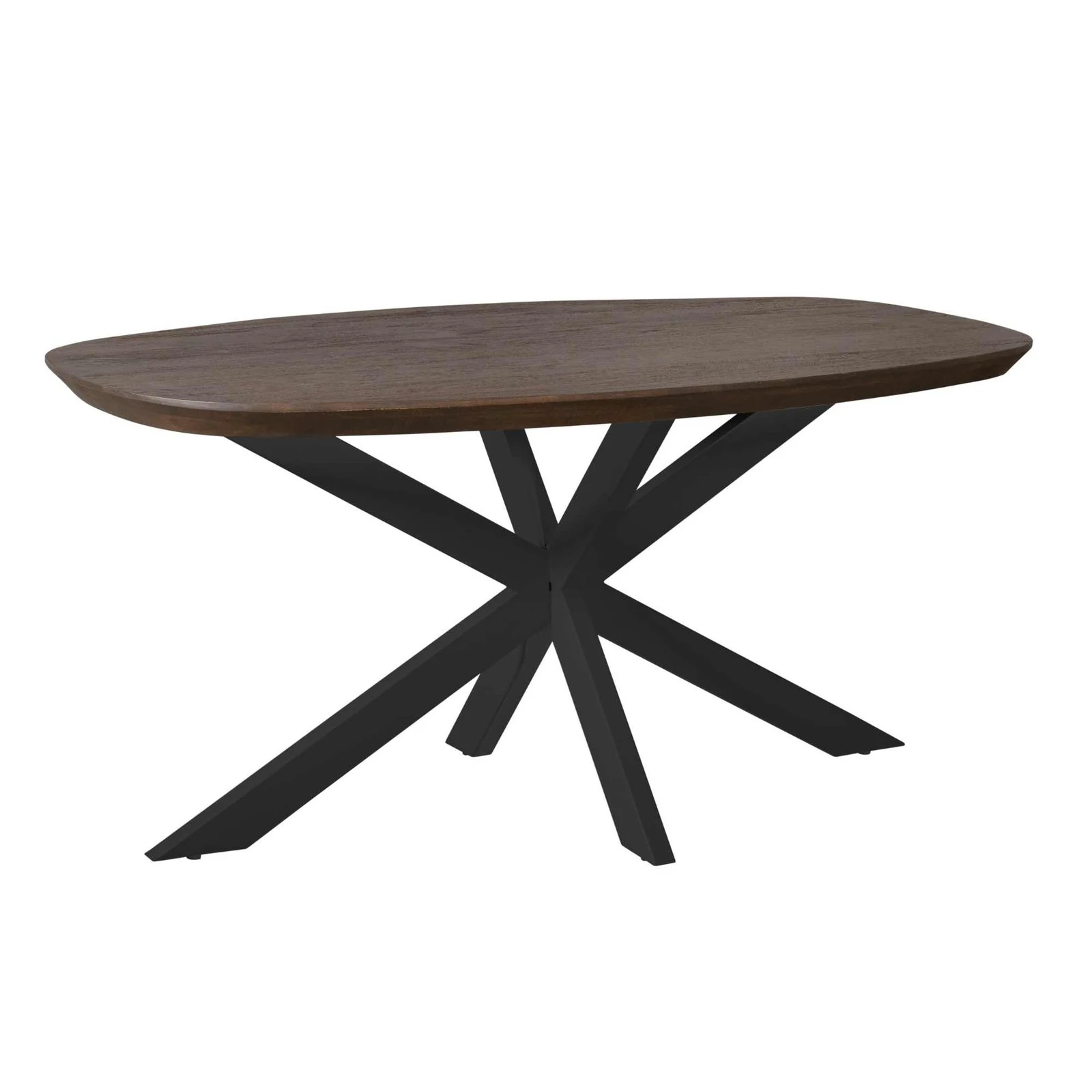 Madison eettafel | Deens ovaal | Bruin | Poot zwart | 160 cm