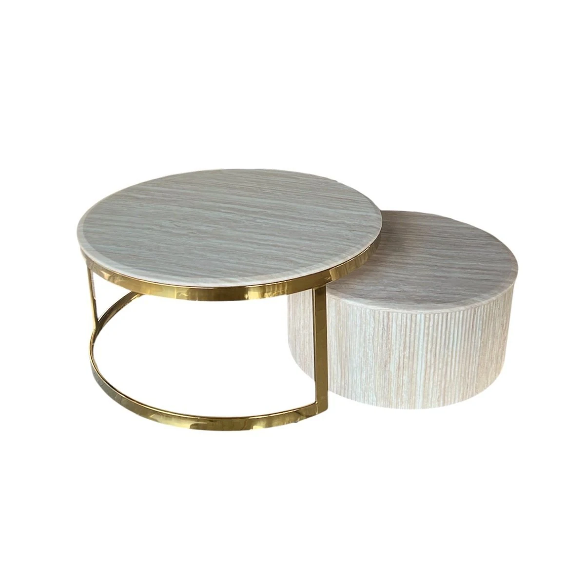 Fox salontafel | Goud · flintstone marmerlook