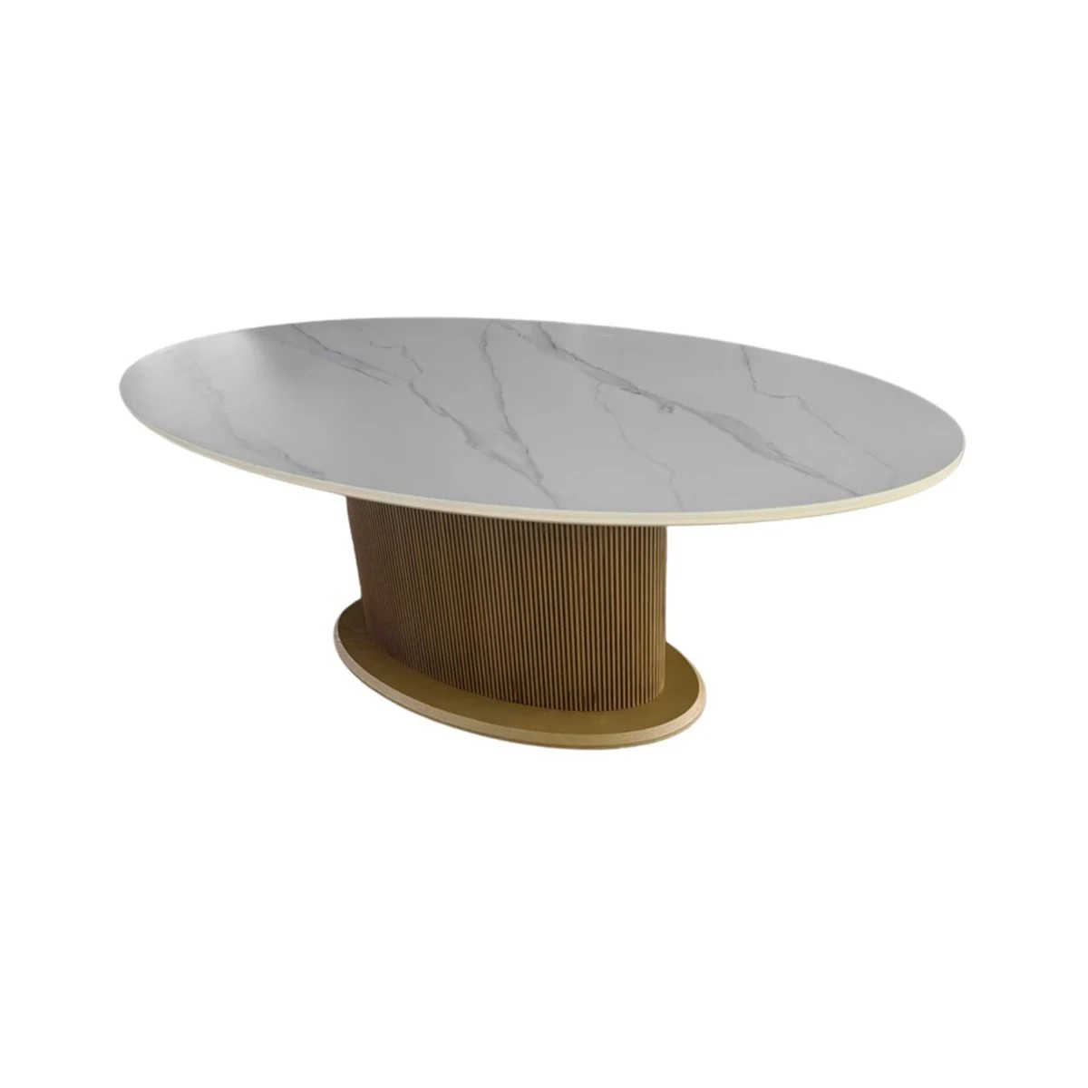 Loqum eettafel | Wit keramiek | 180 × 110 cm ovaal