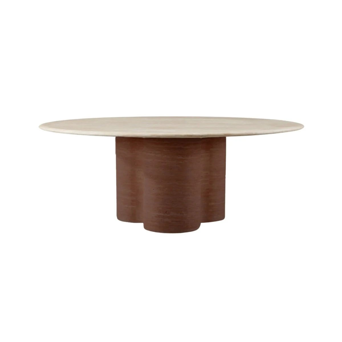Oslo eettafel | Bruin · flintstone marmerlook | 130 cm rond