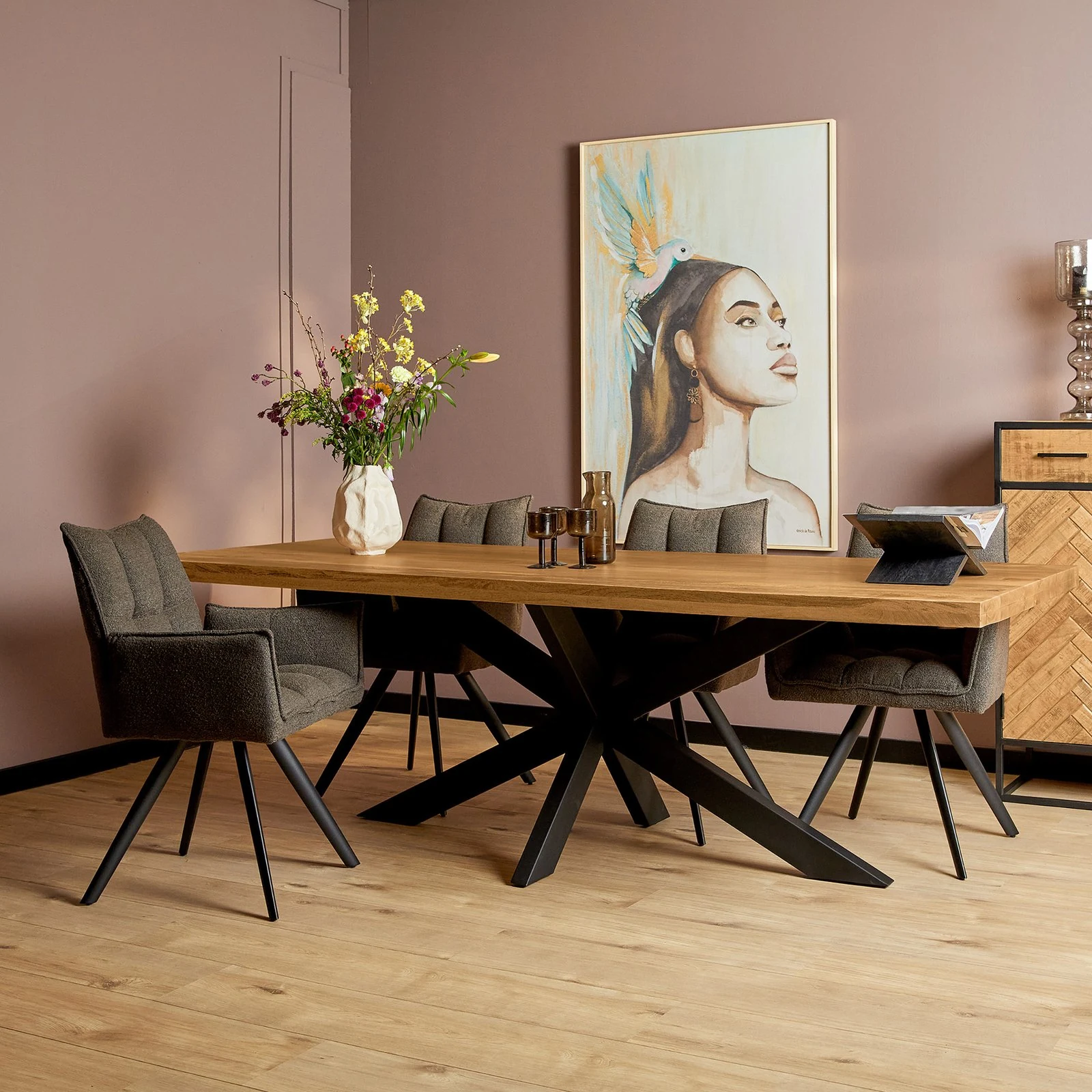 Denver eettafel | Rechthoek | Denver | Matrixpoot | 160 cm