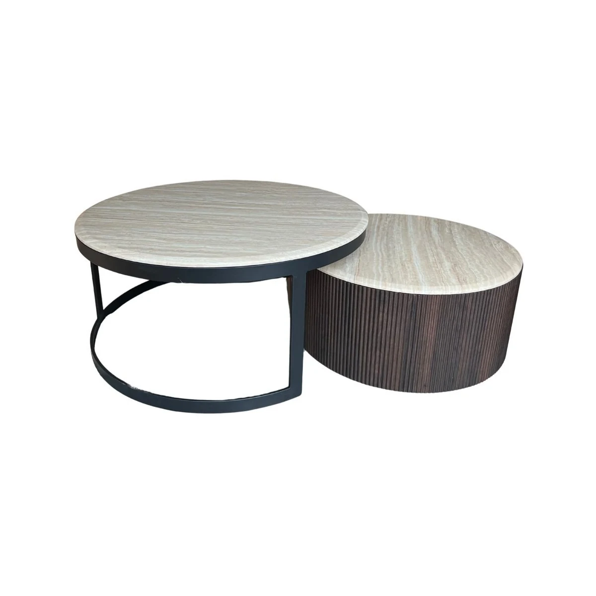 Fox salontafel | Zwart/bruin · flintstone marmerlook