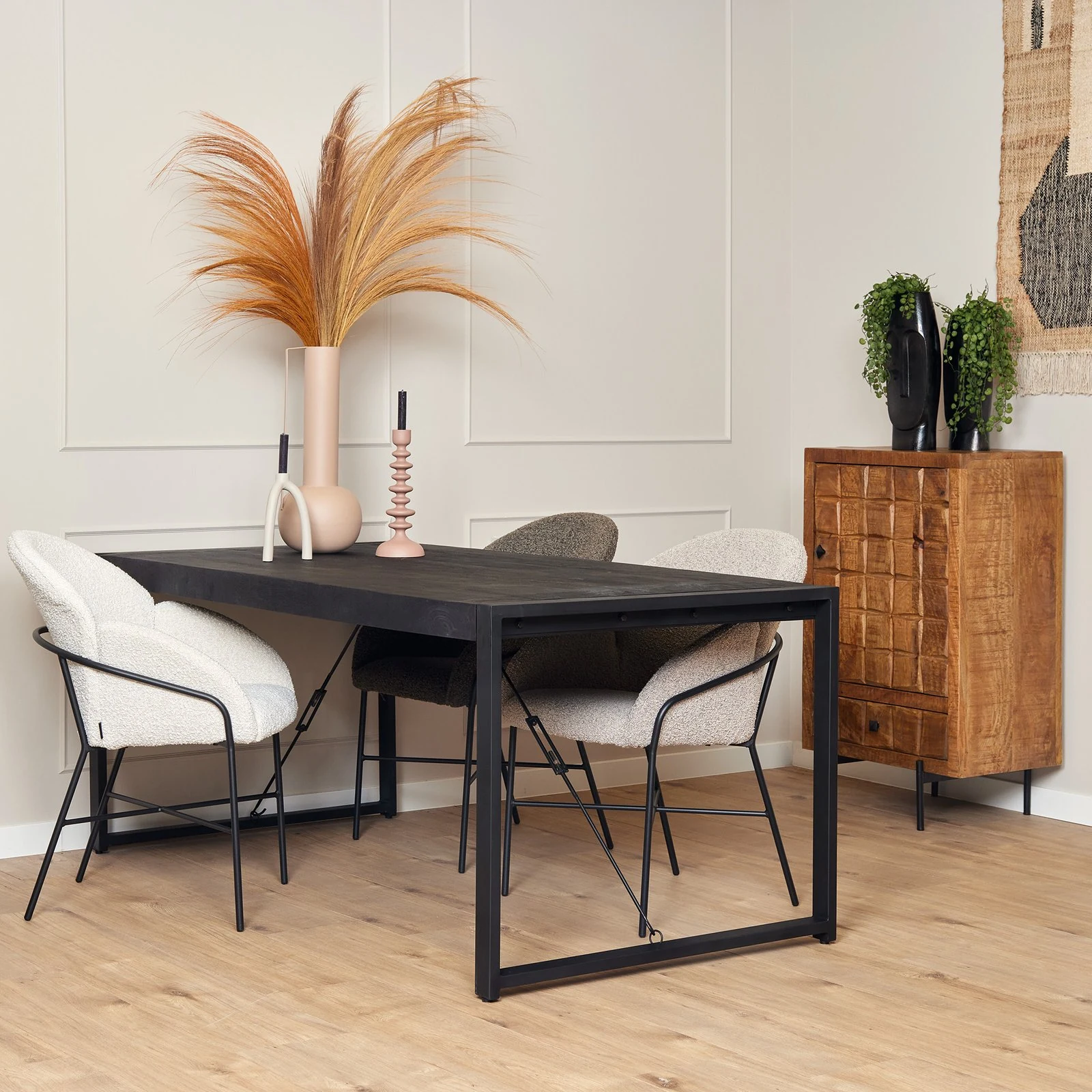 Boaz eettafel | Zwart | 140 cm