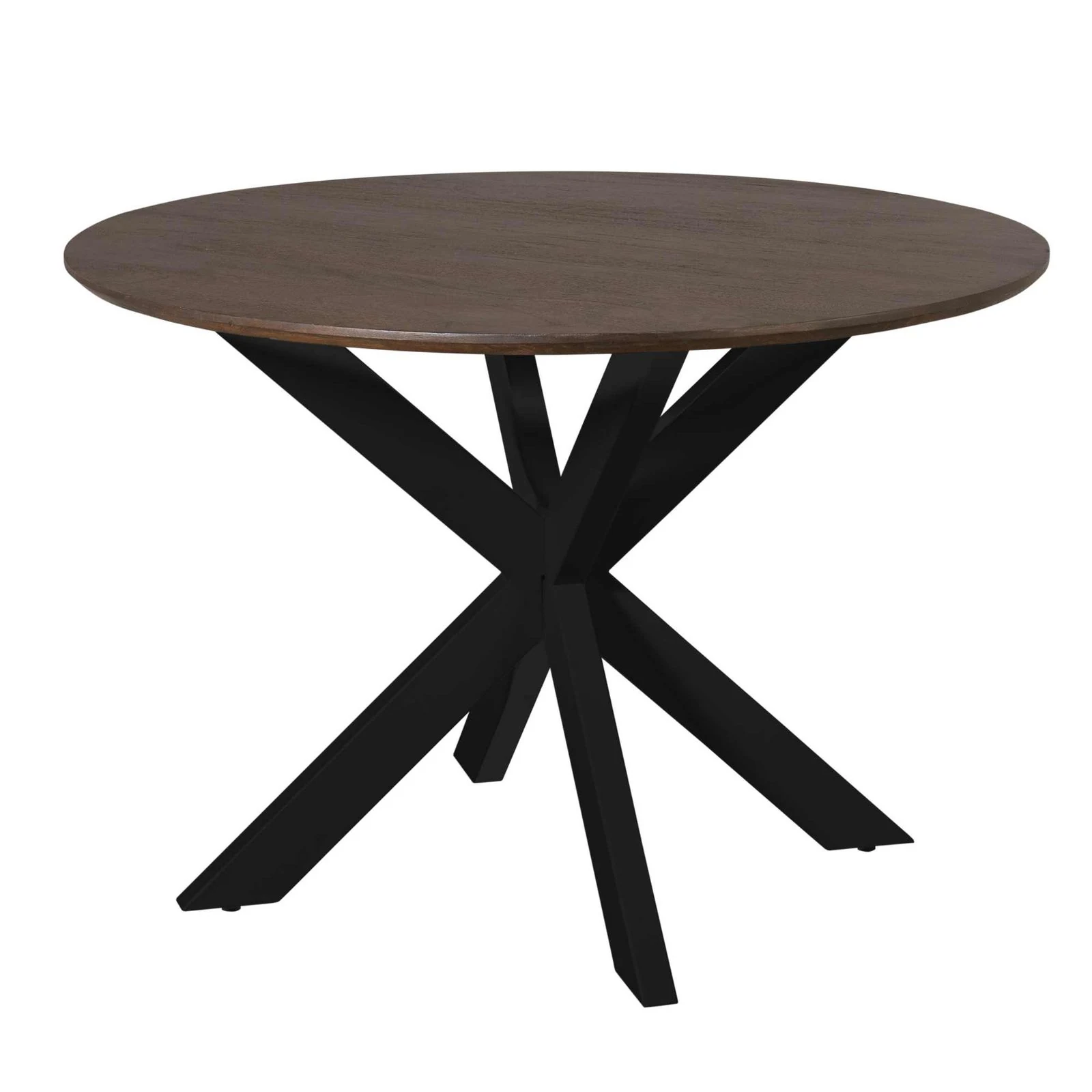 Madison eettafel | Rond | Bruin | Poot zwart | 110 cm