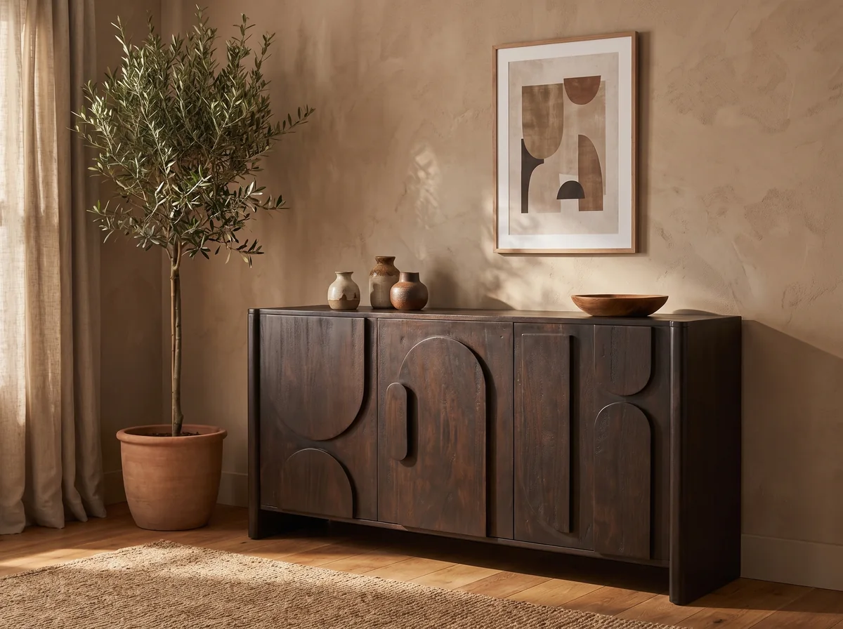 Zana dressoir met olijfboom, AI-sfeerimpressie