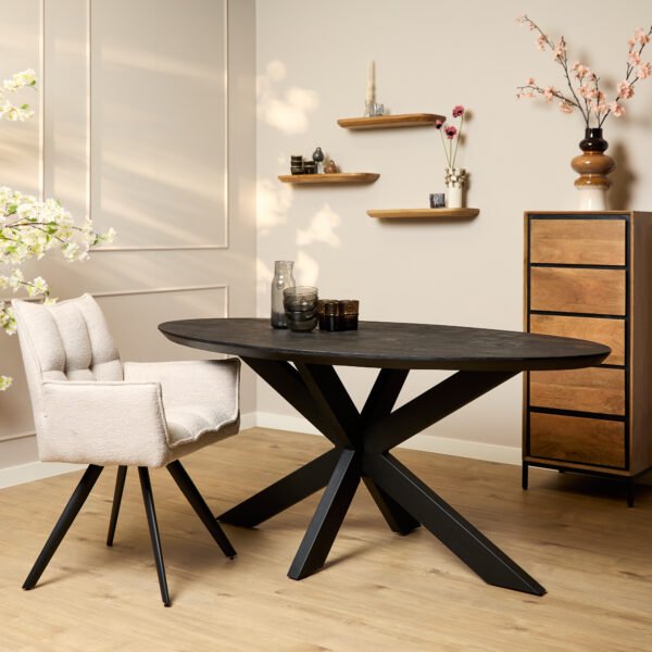 STF-1509-1510.jpg Eettafel Brandy Black | 180 cm | Ovaal