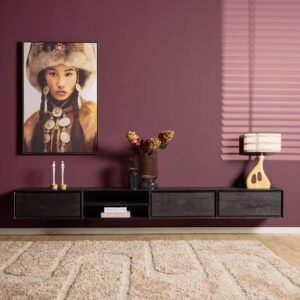 Zwevend tv meubel Ambiance Black | 280 cm