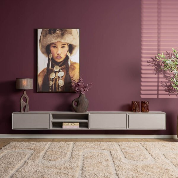 STF-1625-2-1.jpg Zwevend tv meubel Ambiance Taupe | 280 cm