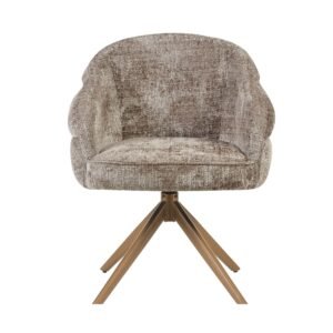 Eetkamerstoel Bella | Clay | Poot Bronze | Met armleuning