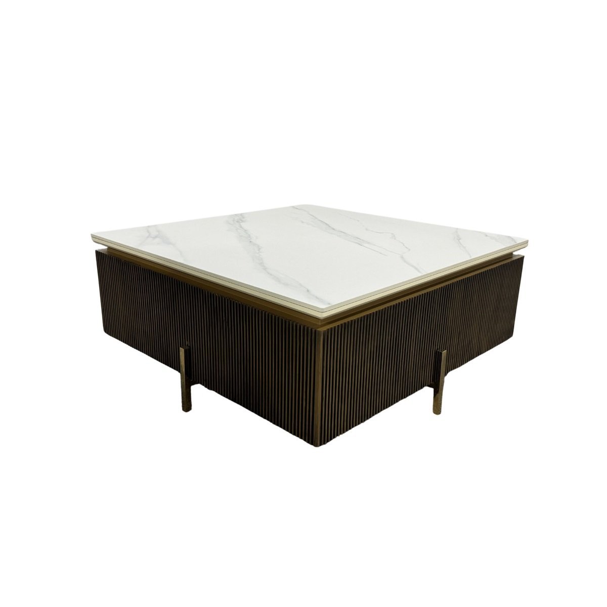 LOQUM CT 100X100 BLACK GOLD GOLD LEGS WHITE CERAMIC TOP