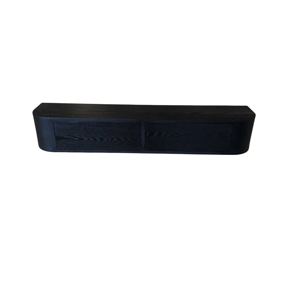 WALL CABINET CURVE BLACK VENEER PLAIN 120X24X20