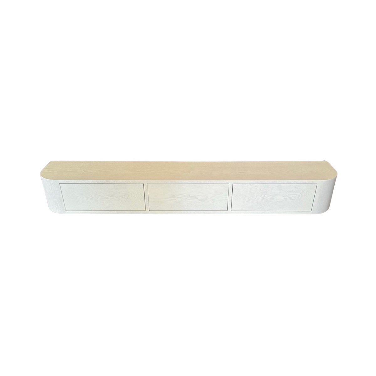 WALL CABINET CURVE CREAM VENEER PLAIN 160X24X20