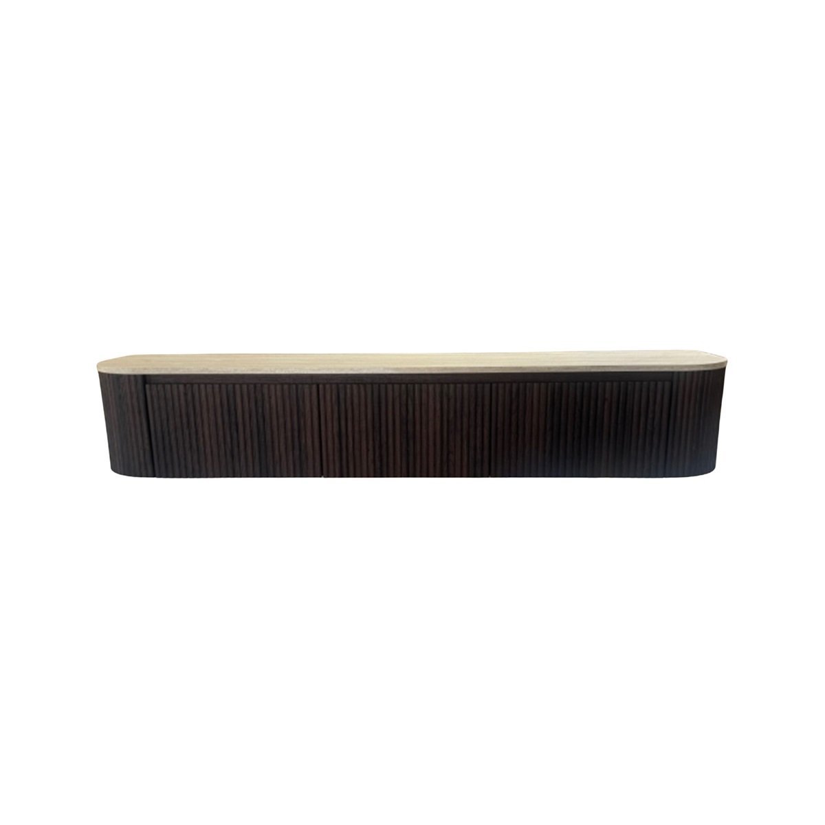 WALL CABINET CURVE CNC BROWN VENEER PLAIN 200X40X43