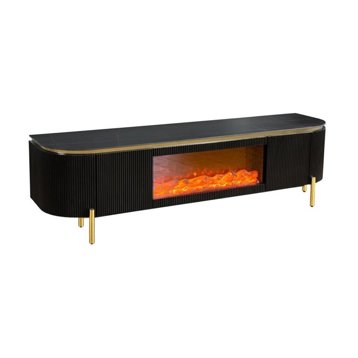 AQUA TT BLACK/GOLD FIREPLACE 200X50X55 BLACK/GOLD CERAMIC
