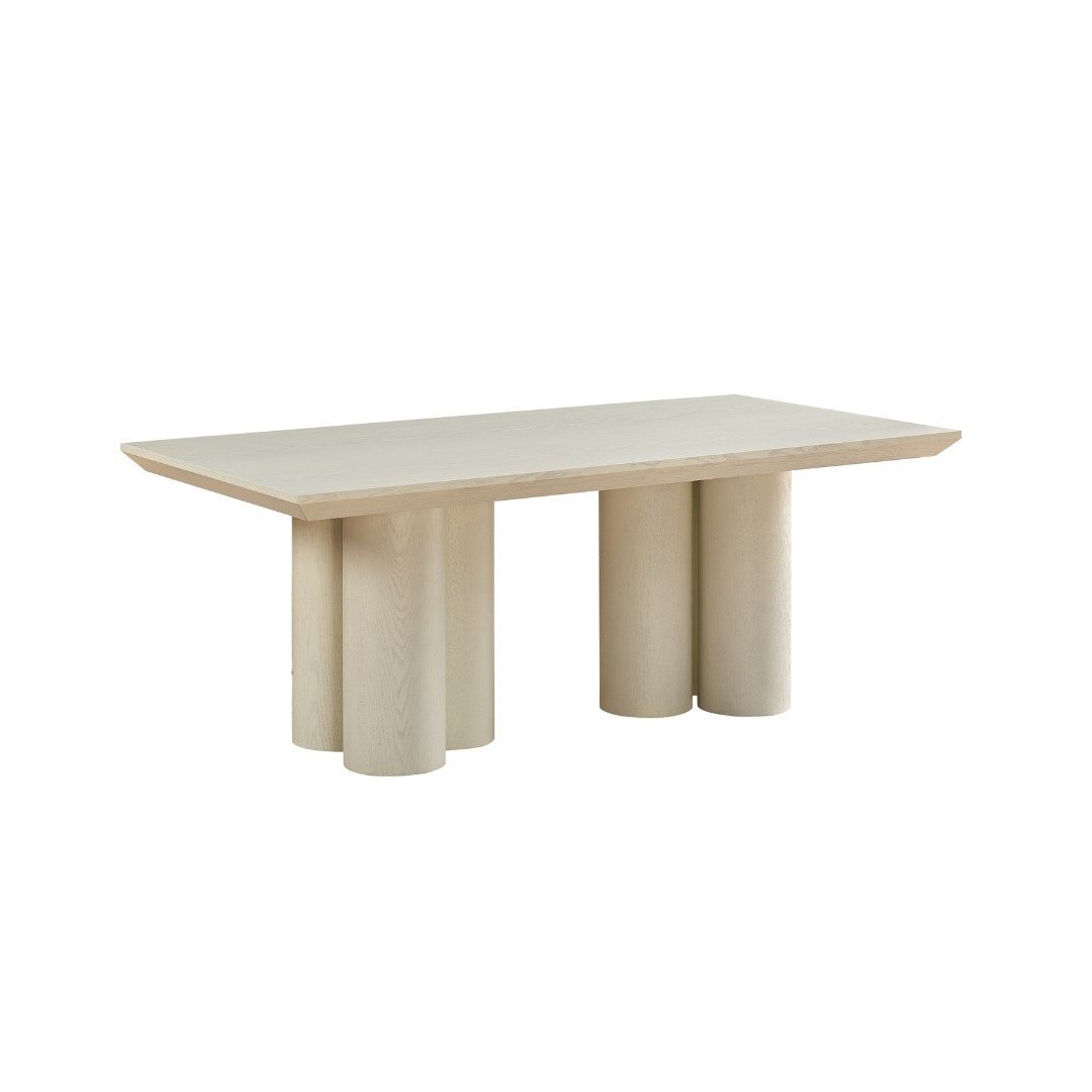 ROYAL DINNING TABLE 200X100X76 CREAM VENEER PLAIN