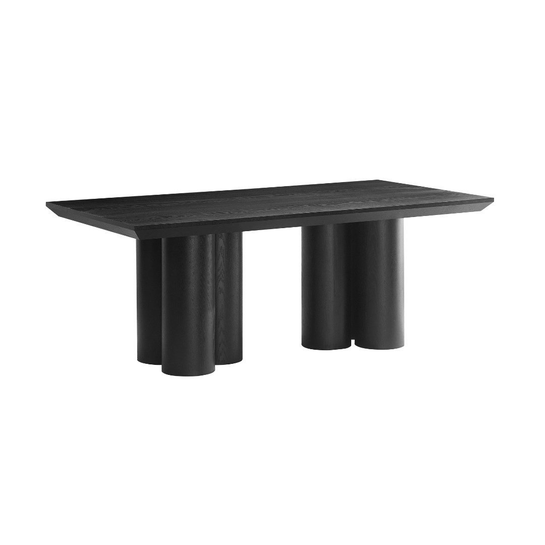ROYAL DINNING TABLE 200X100X76 BLACK VENEER PLAIN