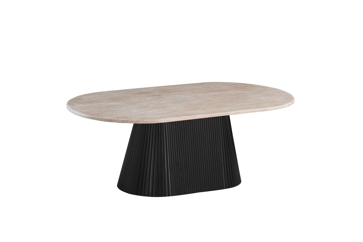 KIMBERLY BLACK CT OVAL 130X70X45 FLINTSTONE FAUX MARBLE TOP