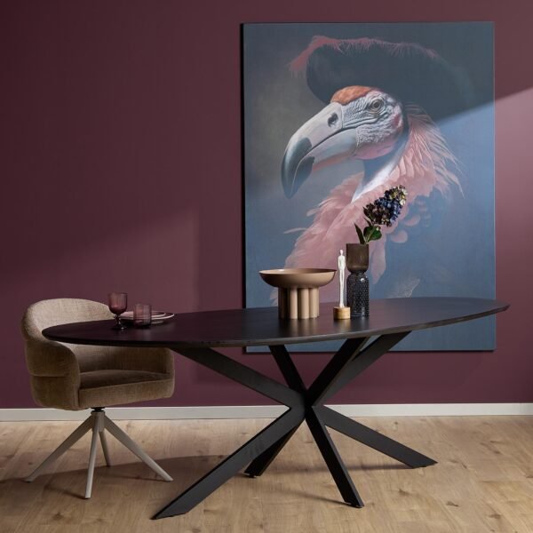 Eiken eettafel Cloud | 210 cm | Zwart