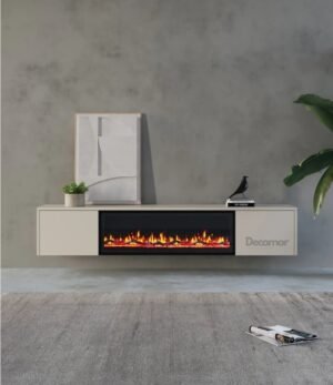 Chic TV Meubel met Elektrische Sfeerhaard – 240 cm – Pure White