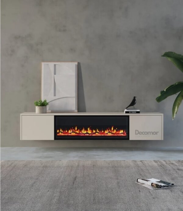 Chic TV Meubel met Elektrische Sfeerhaard – 240 cm – Pure White