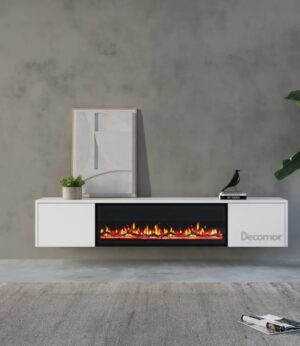 Chic TV Meubel met Elektrische Sfeerhaard – 240 cm – Pure White