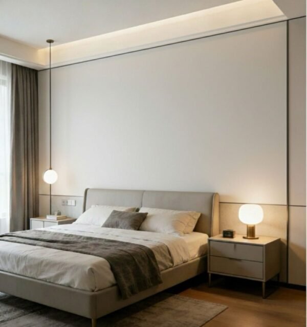 Linnen Japandi Wandpaneel - Natuurlijke Textuur - 280 x 122cm - White