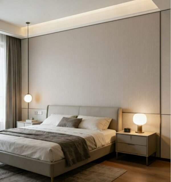 Linnen Japandi Wandpaneel - Natuurlijke Textuur - 280 x 122cm - licht beige